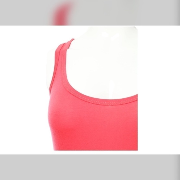 Scoop Neck Racerback Jersey Stretch Maxi Dress Coral 1x - Picture 4 of 4